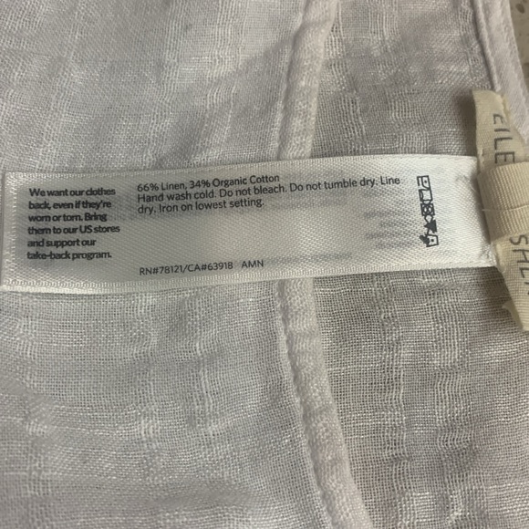 NWOT Eileen Fisher Linen Cotton Sheer Check Poncho Size S/M - Picture 11 of 12